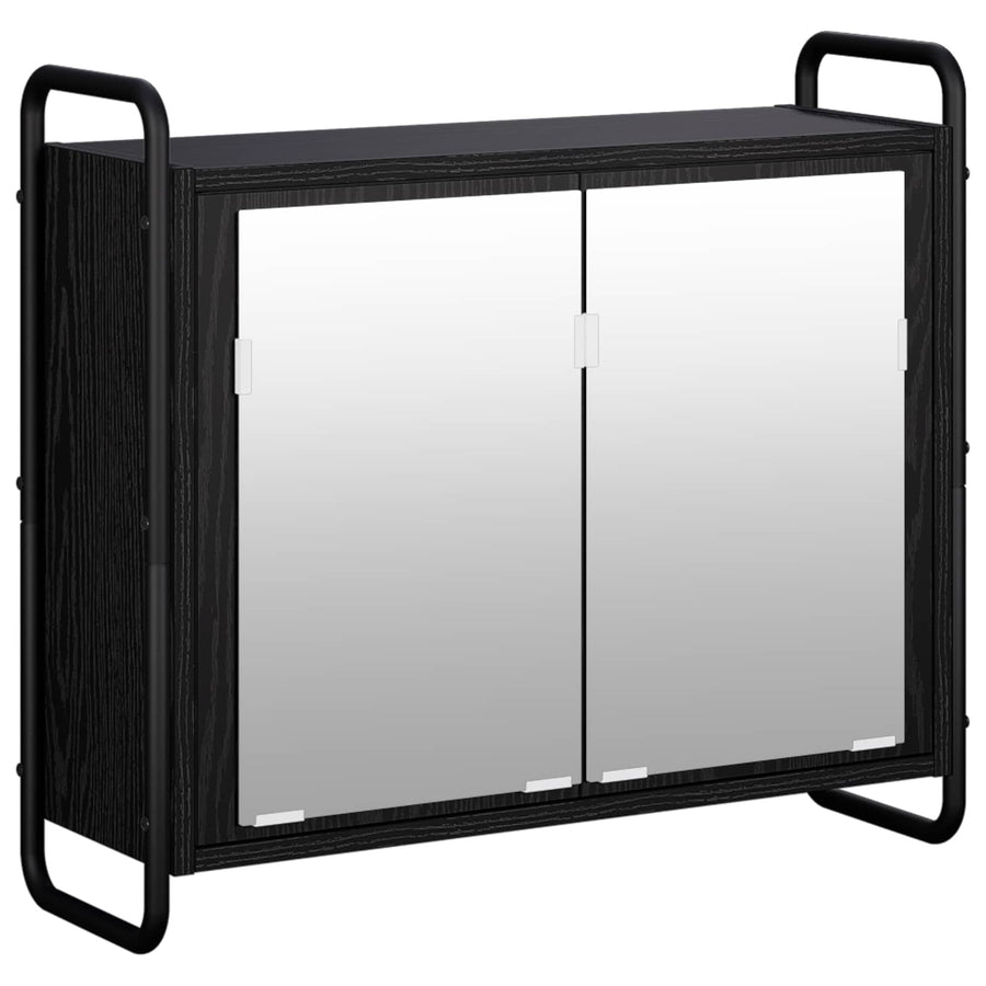 Badkamerkastenset 2 st Zwart eiken 65,5 x 34 x 61 cm