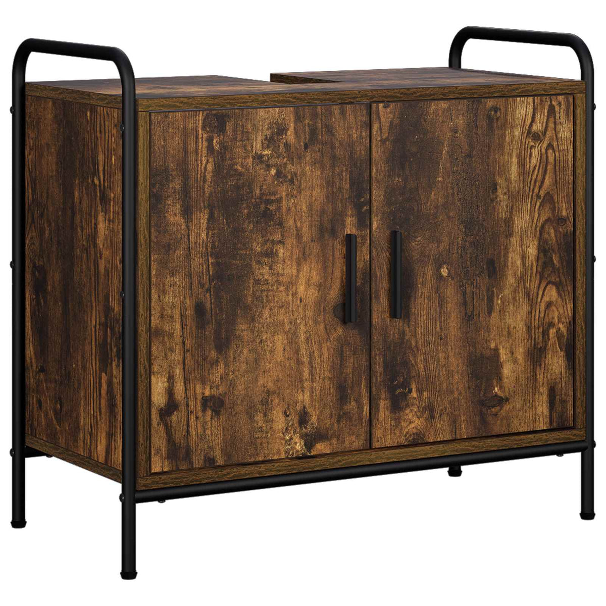 Badkamerkastenset 2 st Gerookt eiken 65,5 x 34 x 61 cm