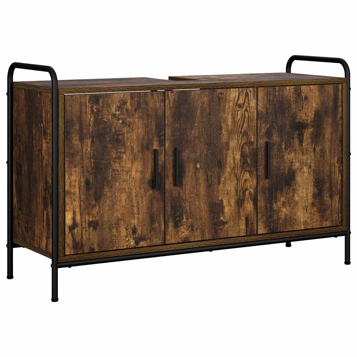 Badkamerkastenset 2 st Gerookt eiken 65,5 x 34 x 61 cm