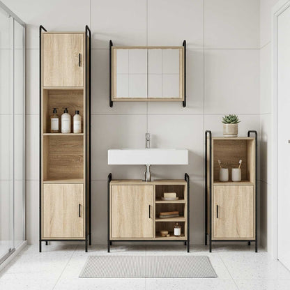 Badkamerkastenset 4 st Sonoma Eiken 40 x 36 x 181 cm