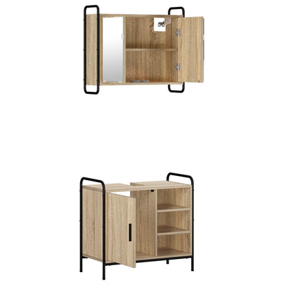 Badkamerkastenset 2 st Sonoma Eiken 65,5 x 34 x 61 cm