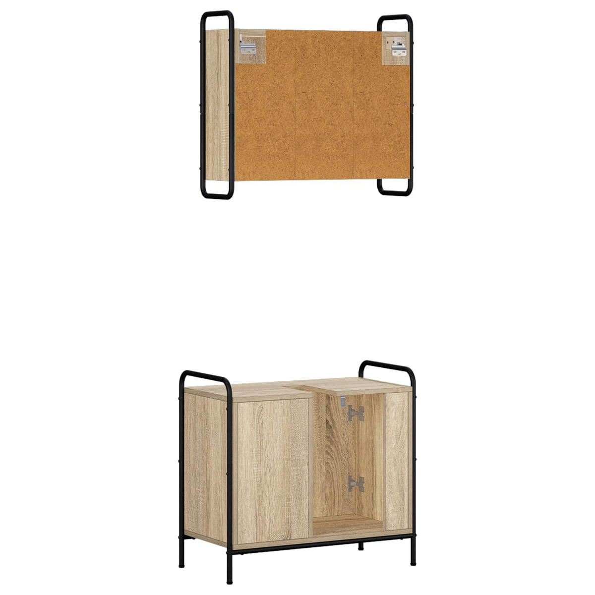 Badkamerkastenset 2 st Sonoma Eiken 65,5 x 34 x 61 cm