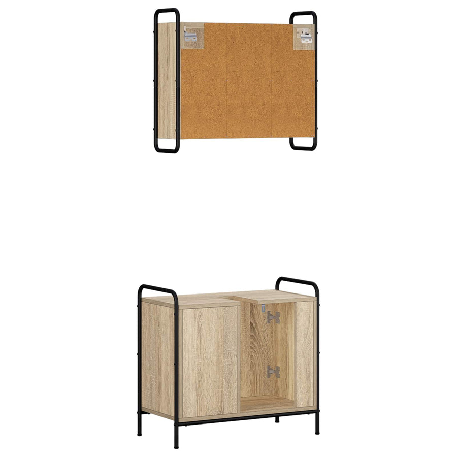 Badkamerkastenset 2 st Sonoma Eiken 65,5 x 34 x 61 cm