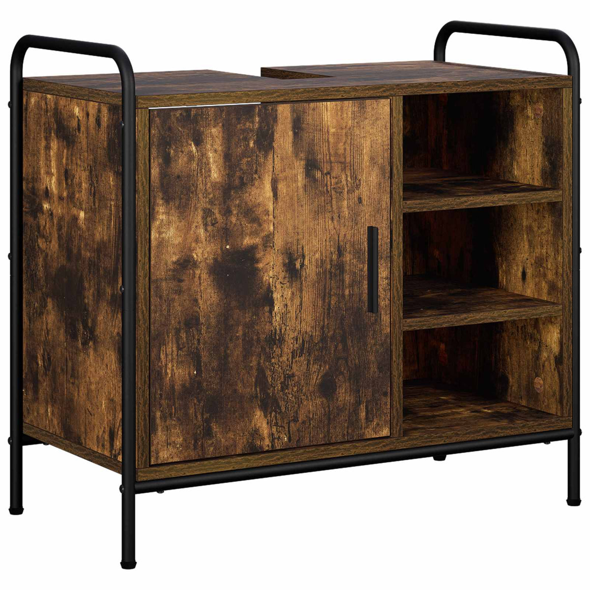 Badkamerkastenset 2 st Gerookt eiken 65,5 x 34 x 61 cm