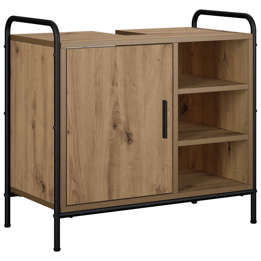 Badkamerkastenset 2 st Artisanaal eiken 65,5 x 34 x 61 cm