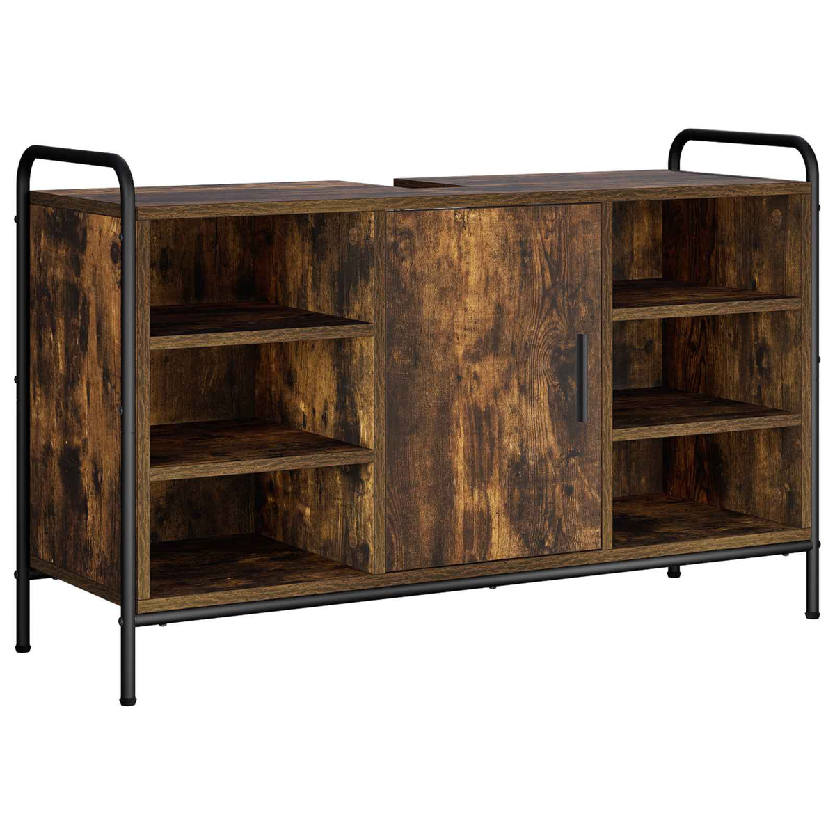 Badkamerkastenset 2 st Gerookt eiken 65,5 x 34 x 61 cm
