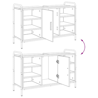 Badkamerkastenset 2 st Gerookt eiken 65,5 x 34 x 61 cm