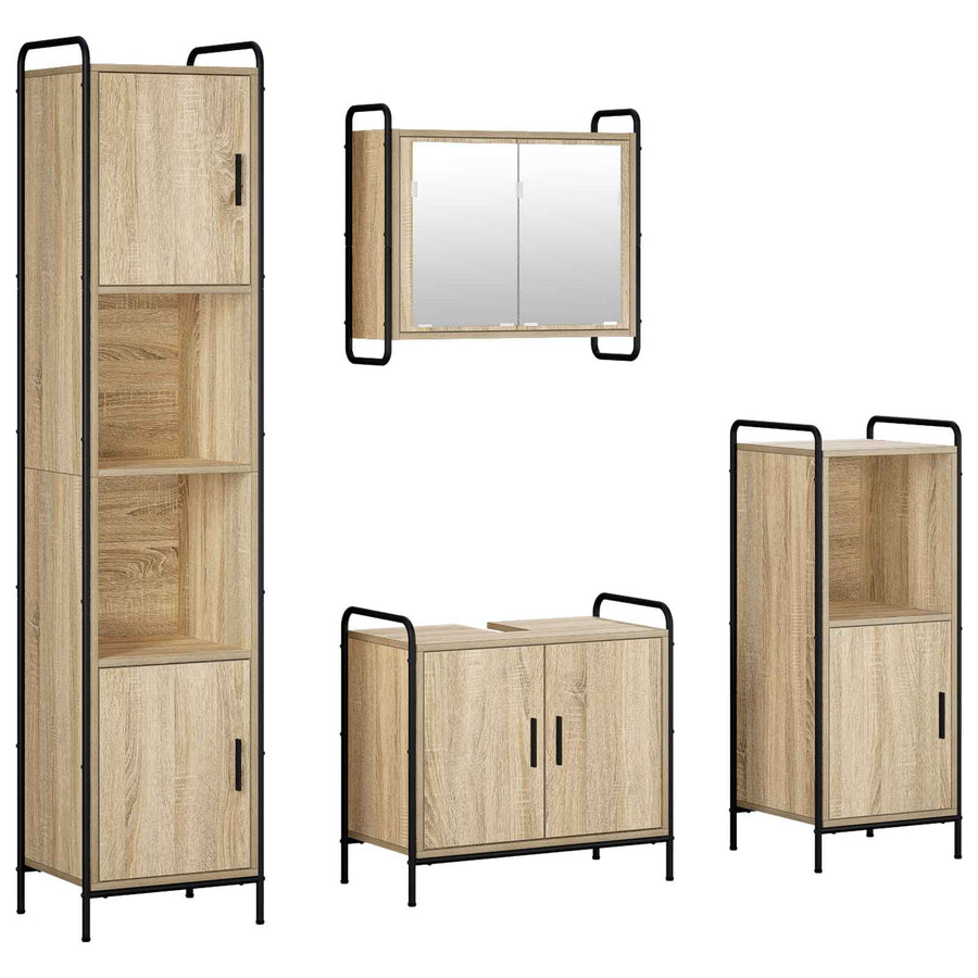 Badkamerkastenset 4 st Sonoma Eiken 40 x 36 x 181 cm