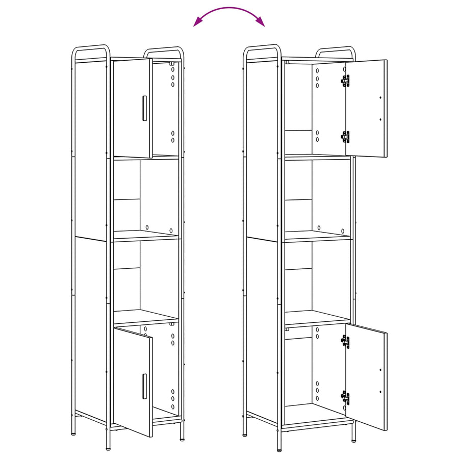 Badkamerkastenset 4 st Sonoma Eiken 40 x 36 x 181 cm