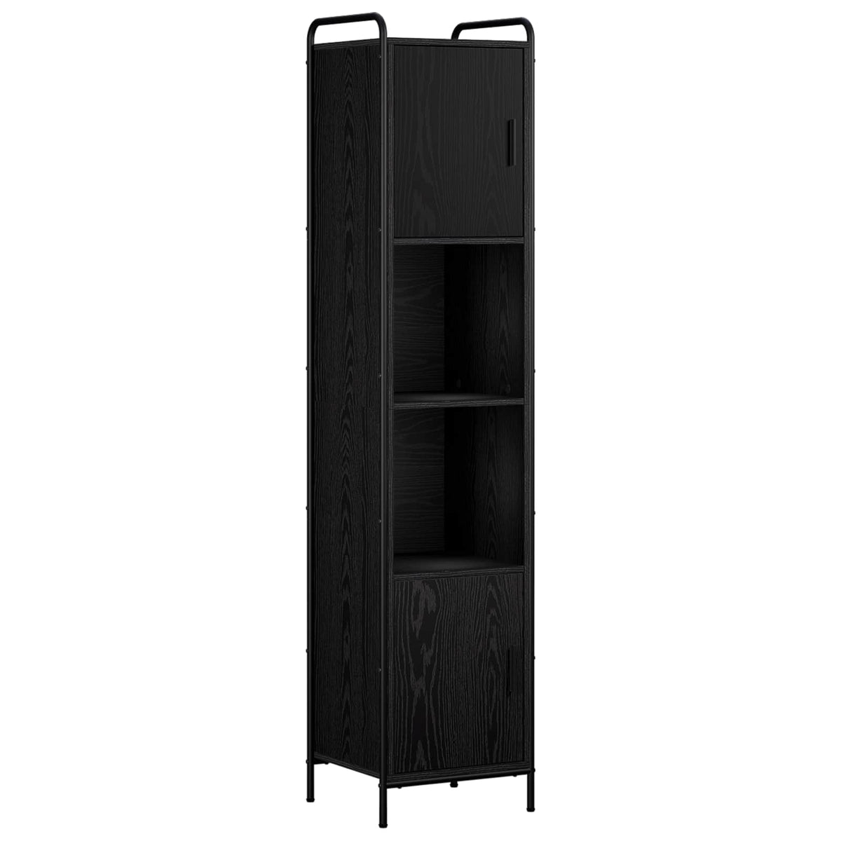 Badkamerkastenset 4 st Zwart eiken 40 x 36 x 181 cm