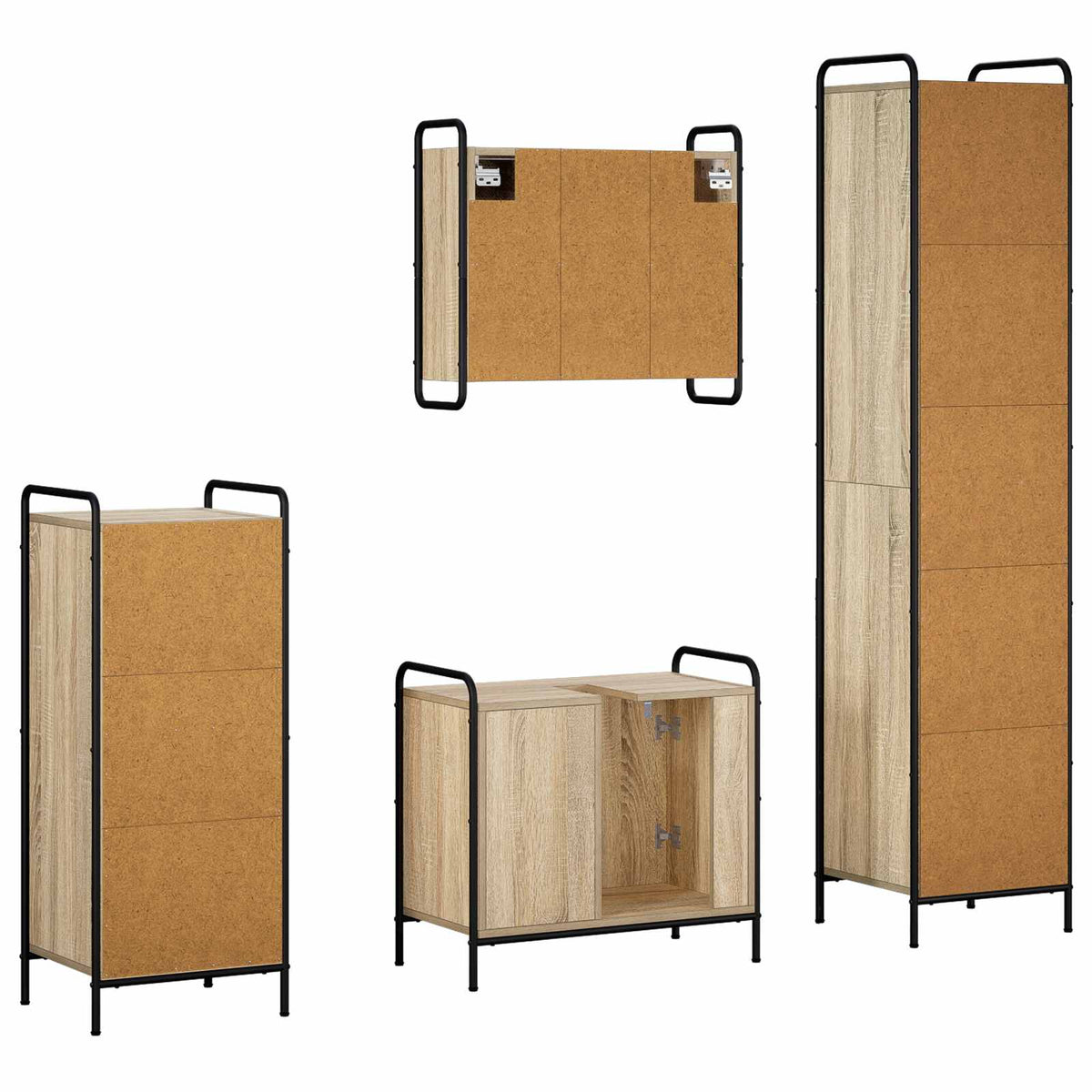 Badkamerkastenset 4 st Sonoma Eiken 40 x 36 x 181 cm