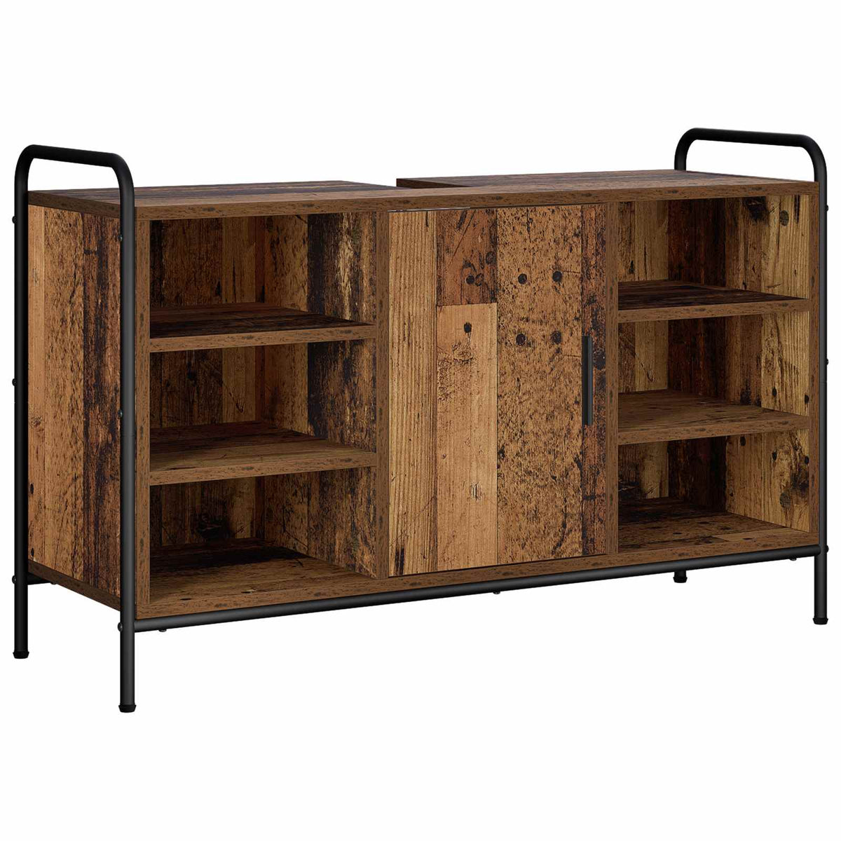 Badkamerkastenset 4 st Oud hout 40 x 36 x 181 cm Bewerkt hout