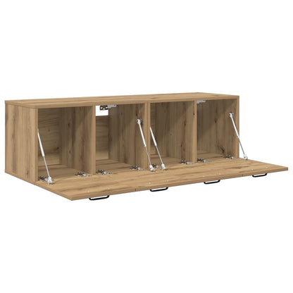 Wandkast 2 st 120 x 36,5 x 35 cm Bewerkt hout Artisan eiken