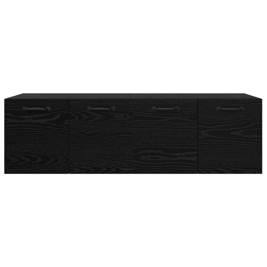 Wandkast 2 st 120 x 36,5 x 35 cm Bewerkt hout Zwart eiken