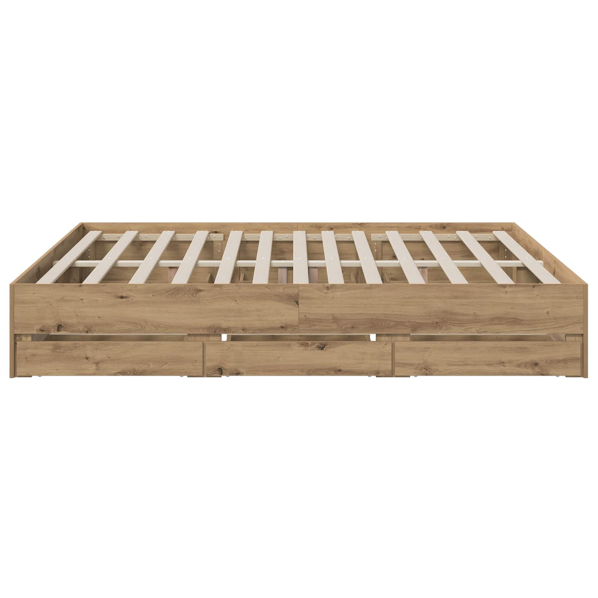 Bedframe met opslag Artisanaal eiken 180 x 200 cm Bewerkt hout