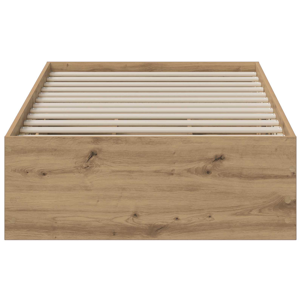 Bedframe met opslag Artisanaal eiken 90 x 200 cm Bewerkt hout
