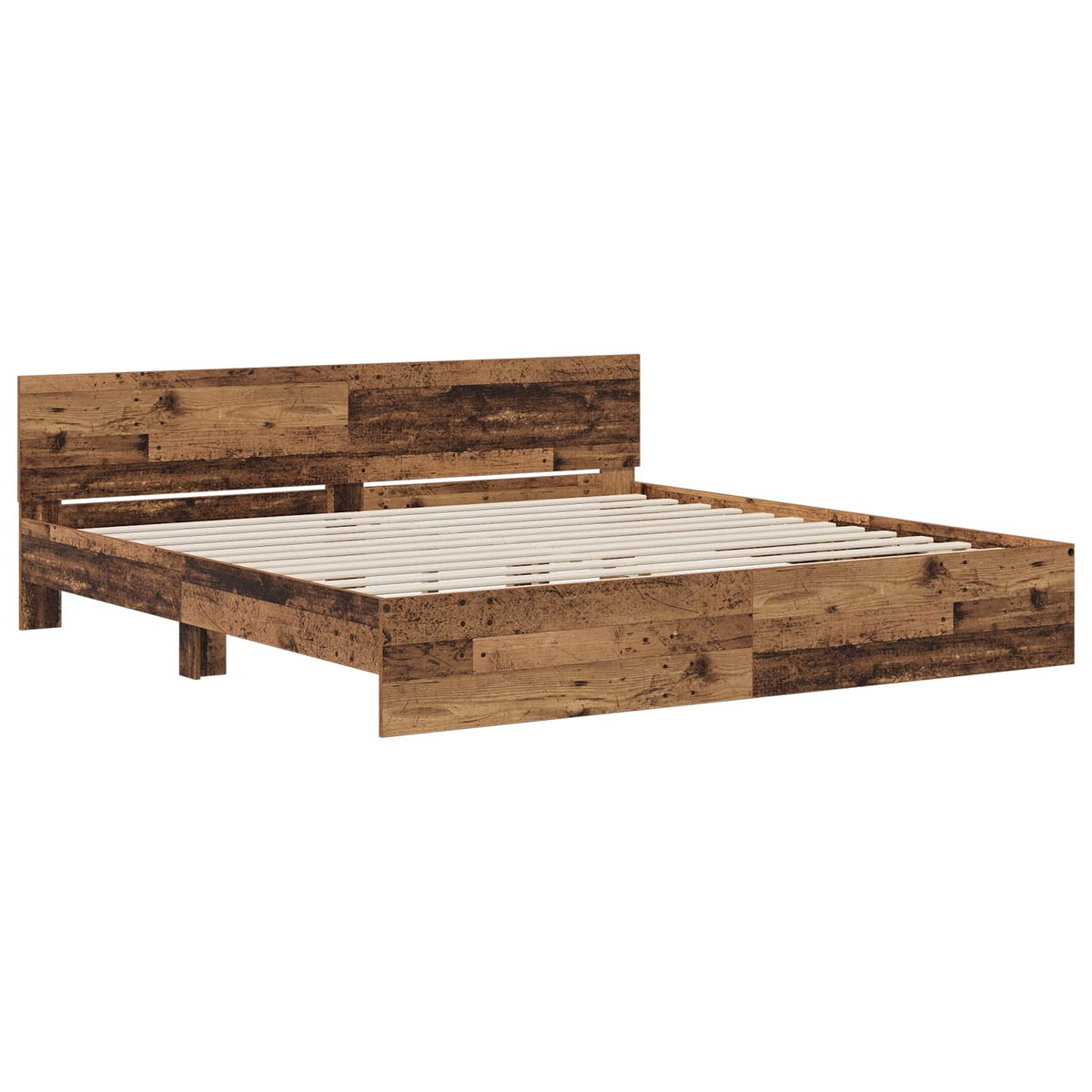 Bedframe met Hoofdeinde Oud hout 200 x 200 cm Bewerkt hout