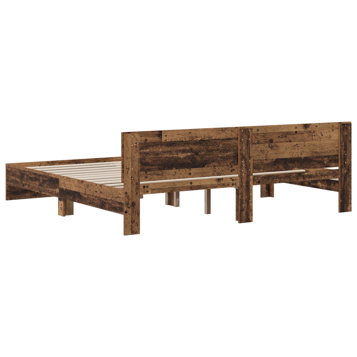 Bedframe met Hoofdeinde Oud hout 200 x 200 cm Bewerkt hout