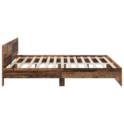 Bedframe met Hoofdeinde Oud hout 200 x 200 cm Bewerkt hout