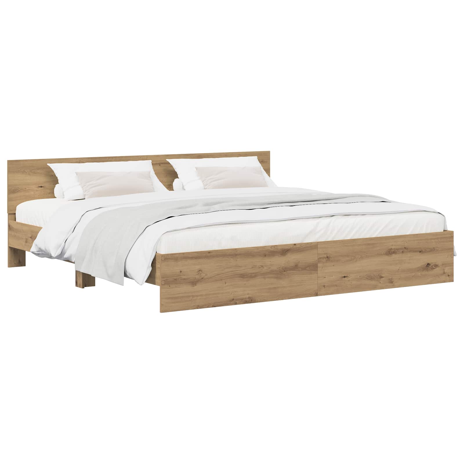 Bedframe met Hoofdeinde Artisanaal eiken 200 x 200 cm
