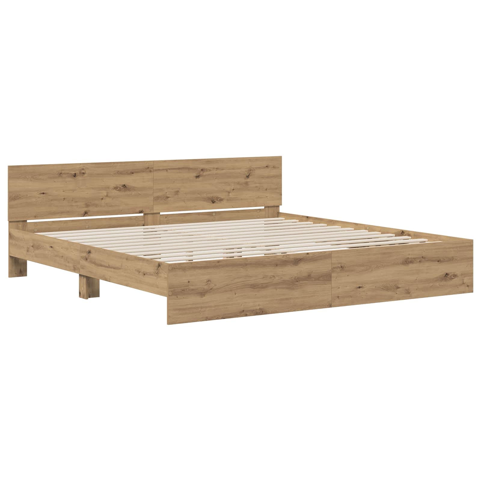 Bedframe met Hoofdeinde Artisanaal eiken 200 x 200 cm