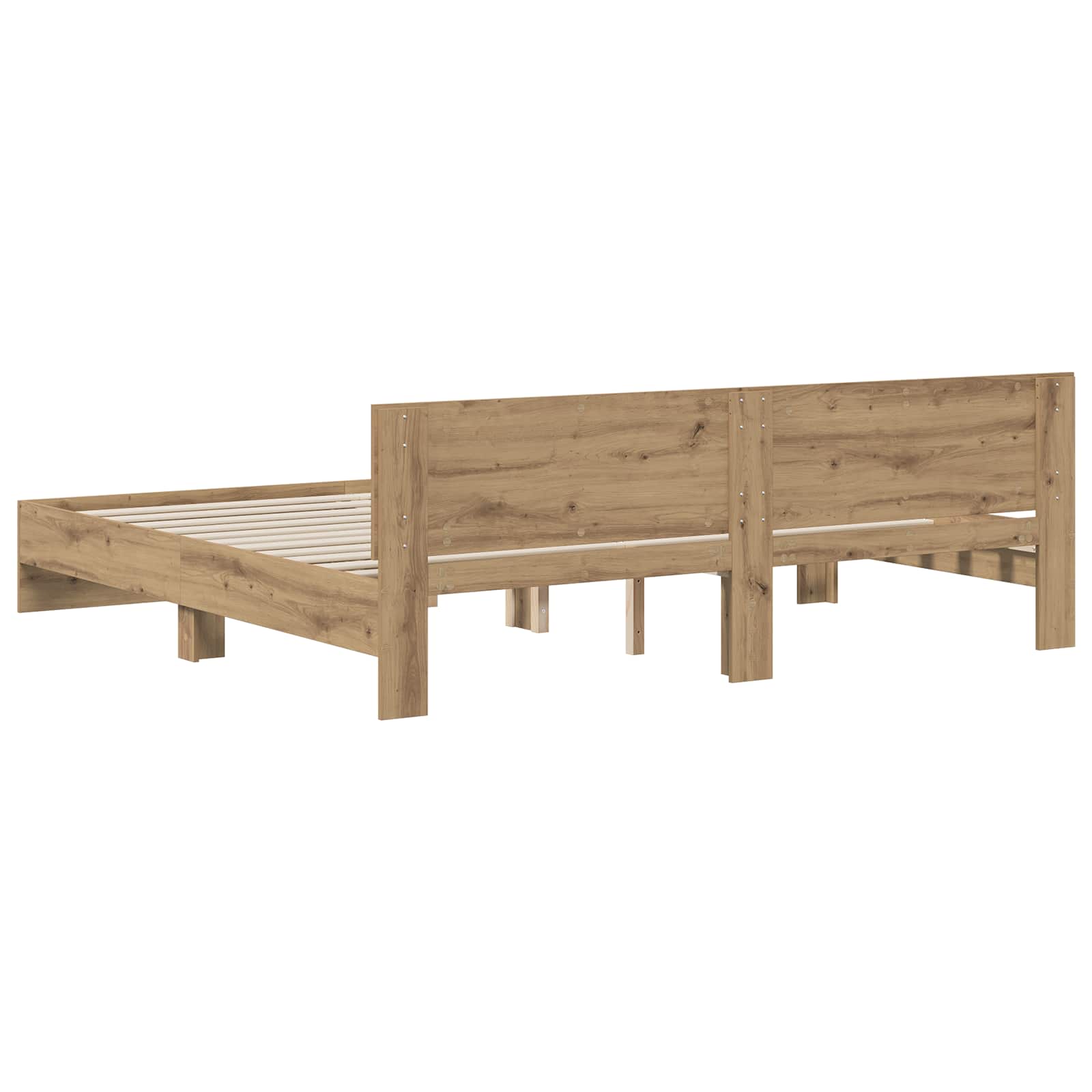 Bedframe met Hoofdeinde Artisanaal eiken 200 x 200 cm