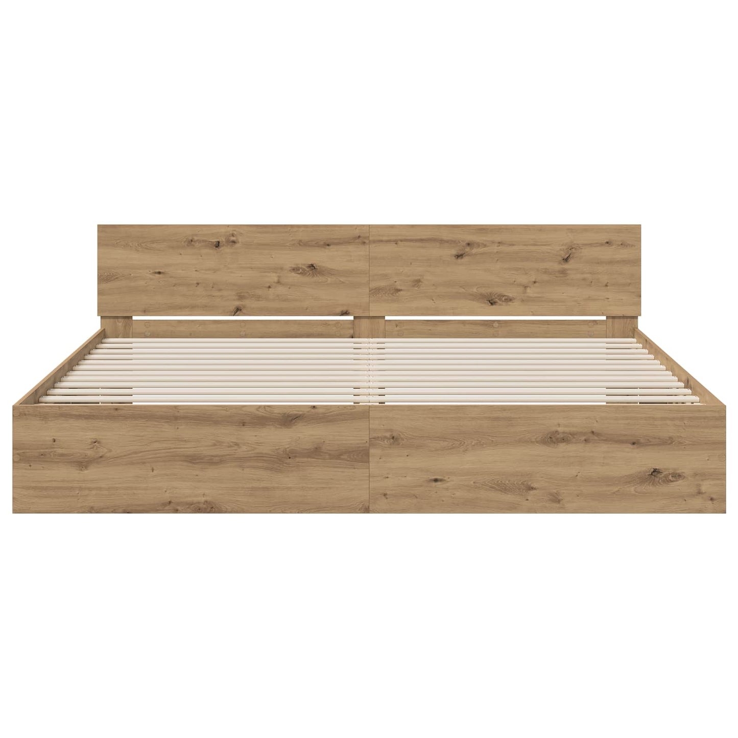 Bedframe met Hoofdeinde Artisanaal eiken 200 x 200 cm
