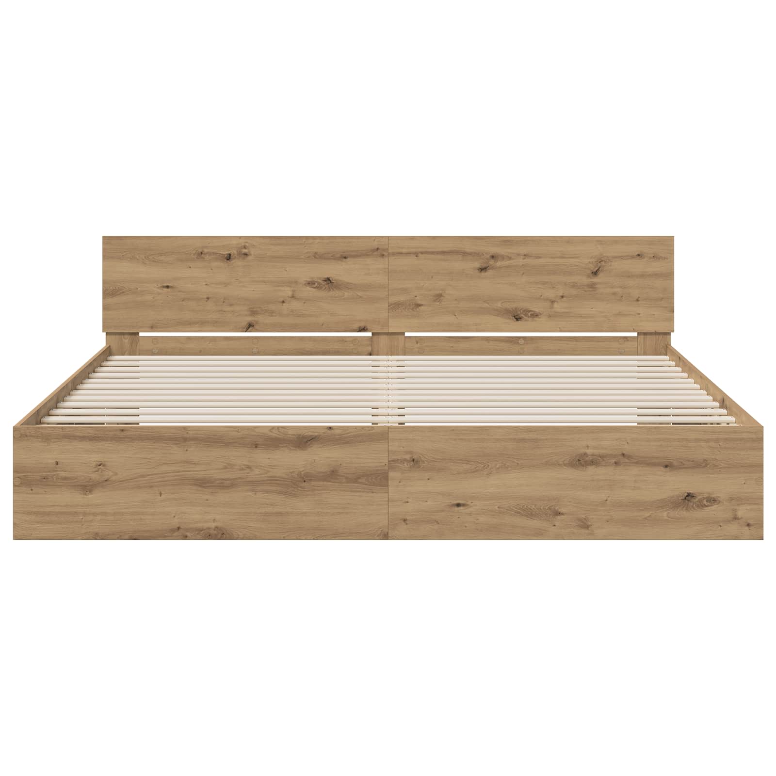Bedframe met Hoofdeinde Artisanaal eiken 200 x 200 cm