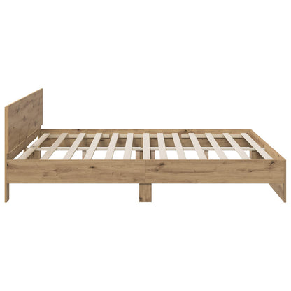 Bedframe met Hoofdeinde Artisanaal eiken 200 x 200 cm
