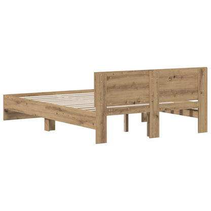 Bedframe met Hoofdeinde Artisanaal eiken 140 x 200 cm