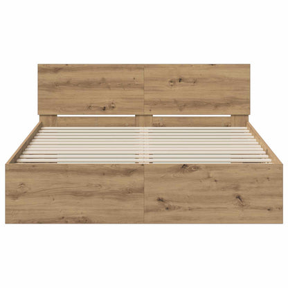 Bedframe met Hoofdeinde Artisanaal eiken 140 x 200 cm