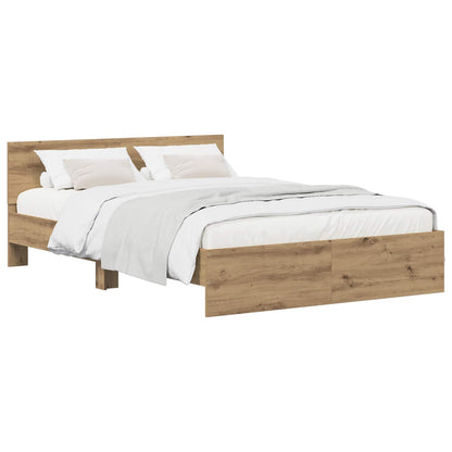 Bedframe met Hoofdeinde Artisanaal eiken 120 x 200 cm