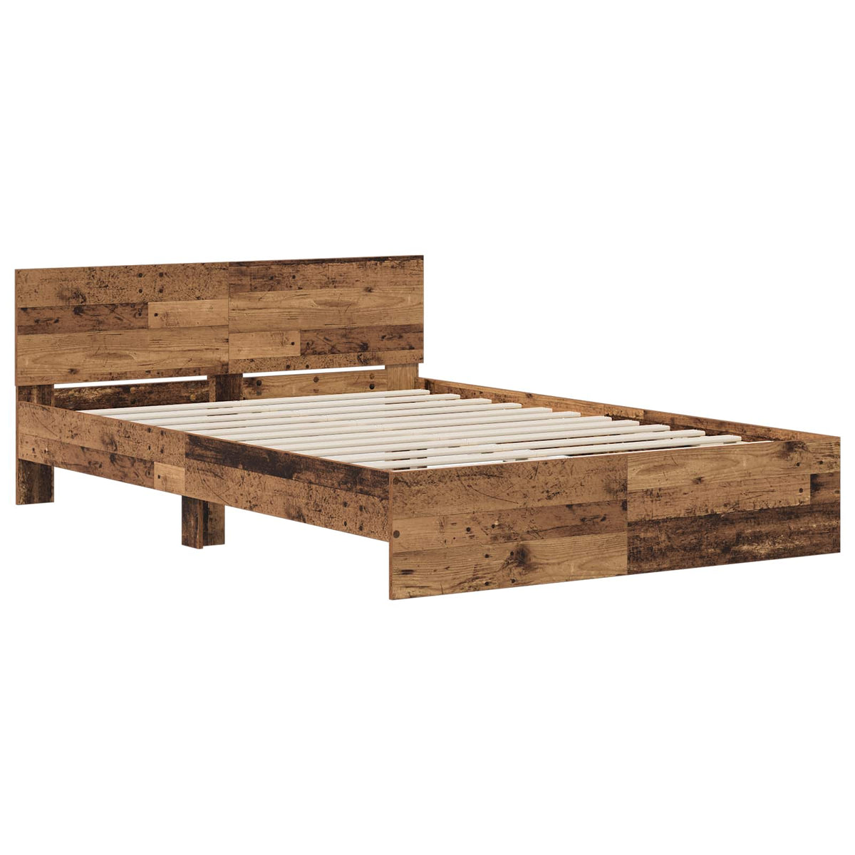 Bedframe met Hoofdeinde Oud hout 135 x 190 cm Bewerkt hout