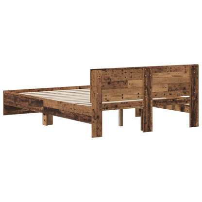 Bedframe met Hoofdeinde Oud hout 135 x 190 cm Bewerkt hout