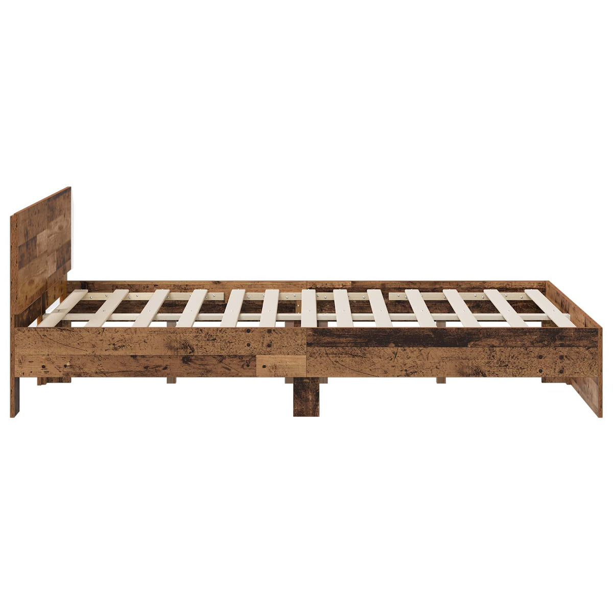 Bedframe met Hoofdeinde Oud hout 135 x 190 cm Bewerkt hout