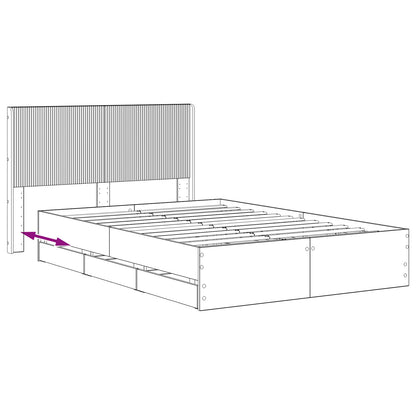 Bedframe met opbergruimte en hoofdbord Artisan Oak 120 x 200 cm