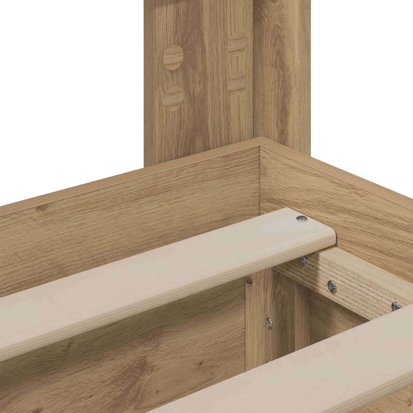 Bedframe met opbergruimte en hoofdbord Artisan Oak 120 x 200 cm