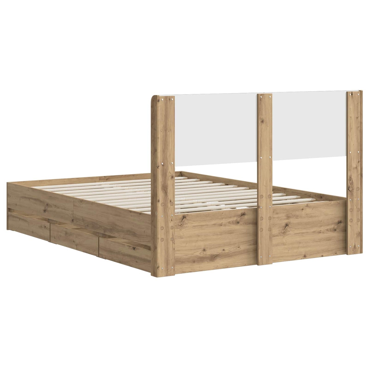 Bedframe met opbergruimte en hoofdbord Artisan Oak 120 x 200 cm