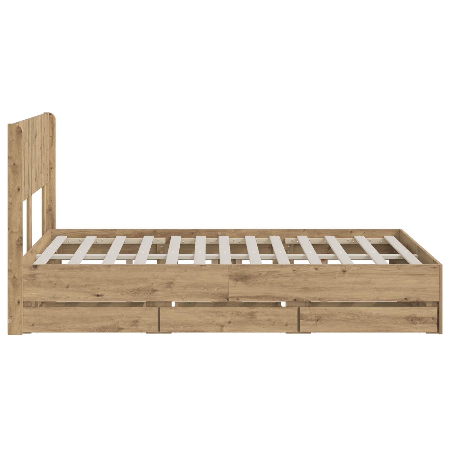 Bedframe met opbergruimte en hoofdbord Artisan Oak 120 x 200 cm
