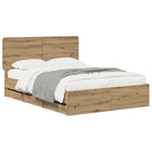 Bedframe 120x200 cm artisan oak met opbergruimte