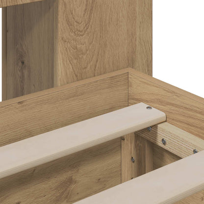 Bedframe met opbergruimte en hoofdbord Artisanaal eiken