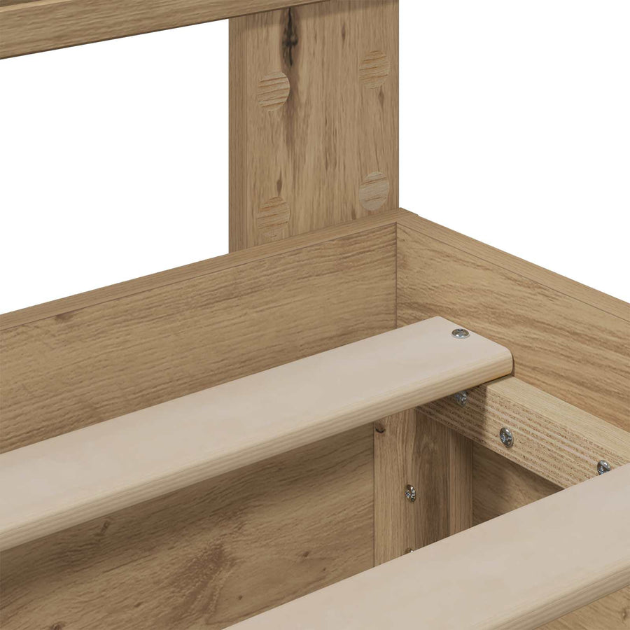 Bed Frame with Storage and Headboard Artisan Oak 160 x 200 cm