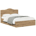 Bedframe 160x200 cm artisan oak met opbergruimte