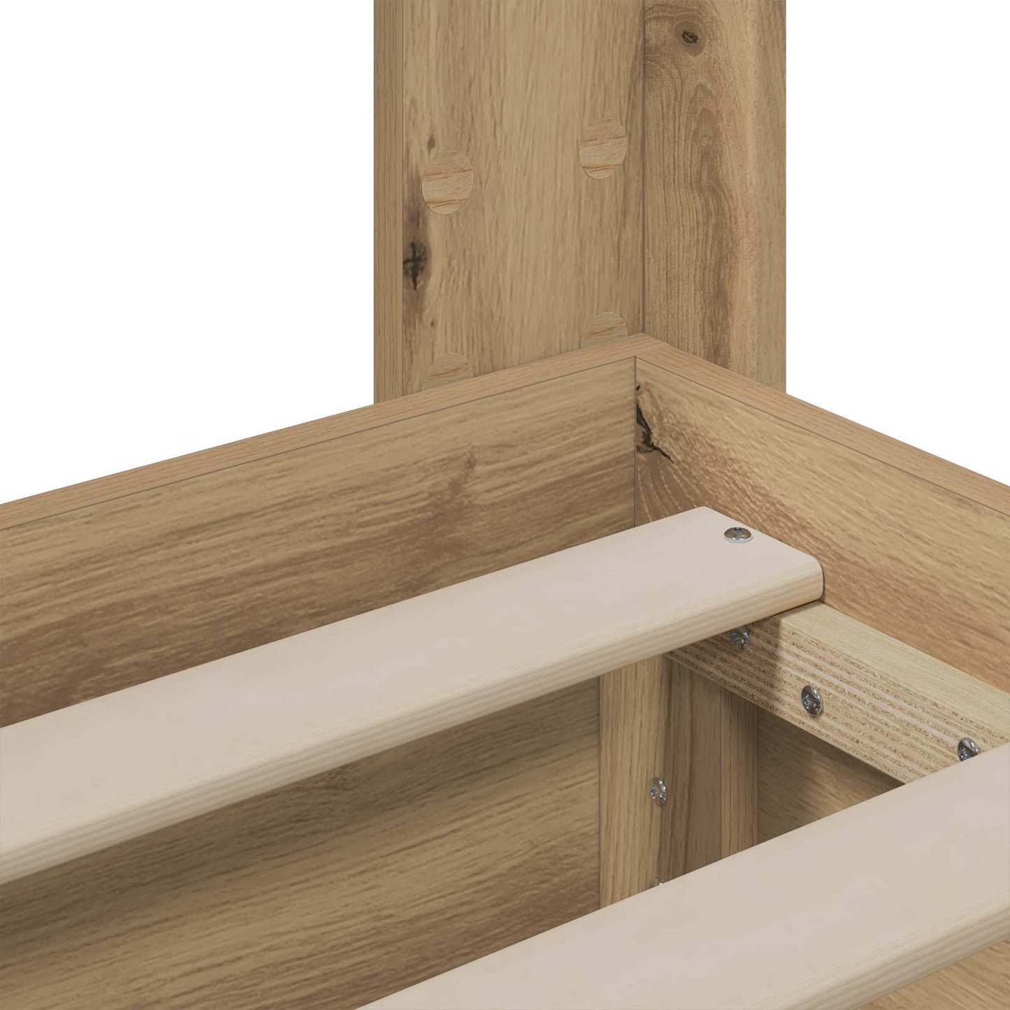 Bedframe met opbergruimte en hoofdbord Artisan Oak 90 x 200 cm