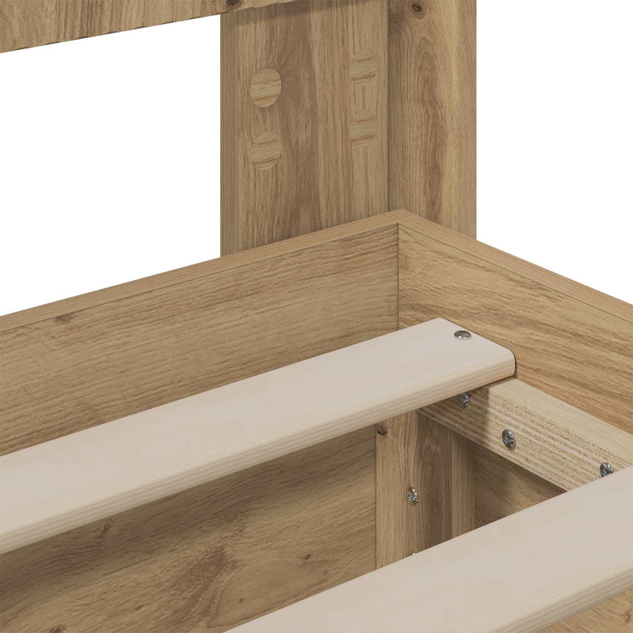 Bedframe met opbergruimte en hoofdbord Artisan Oak 140 x 190 cm