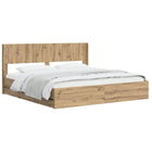 Bedframe 180x200 cm Artisan Oak met opbergruimte en hoofdbord