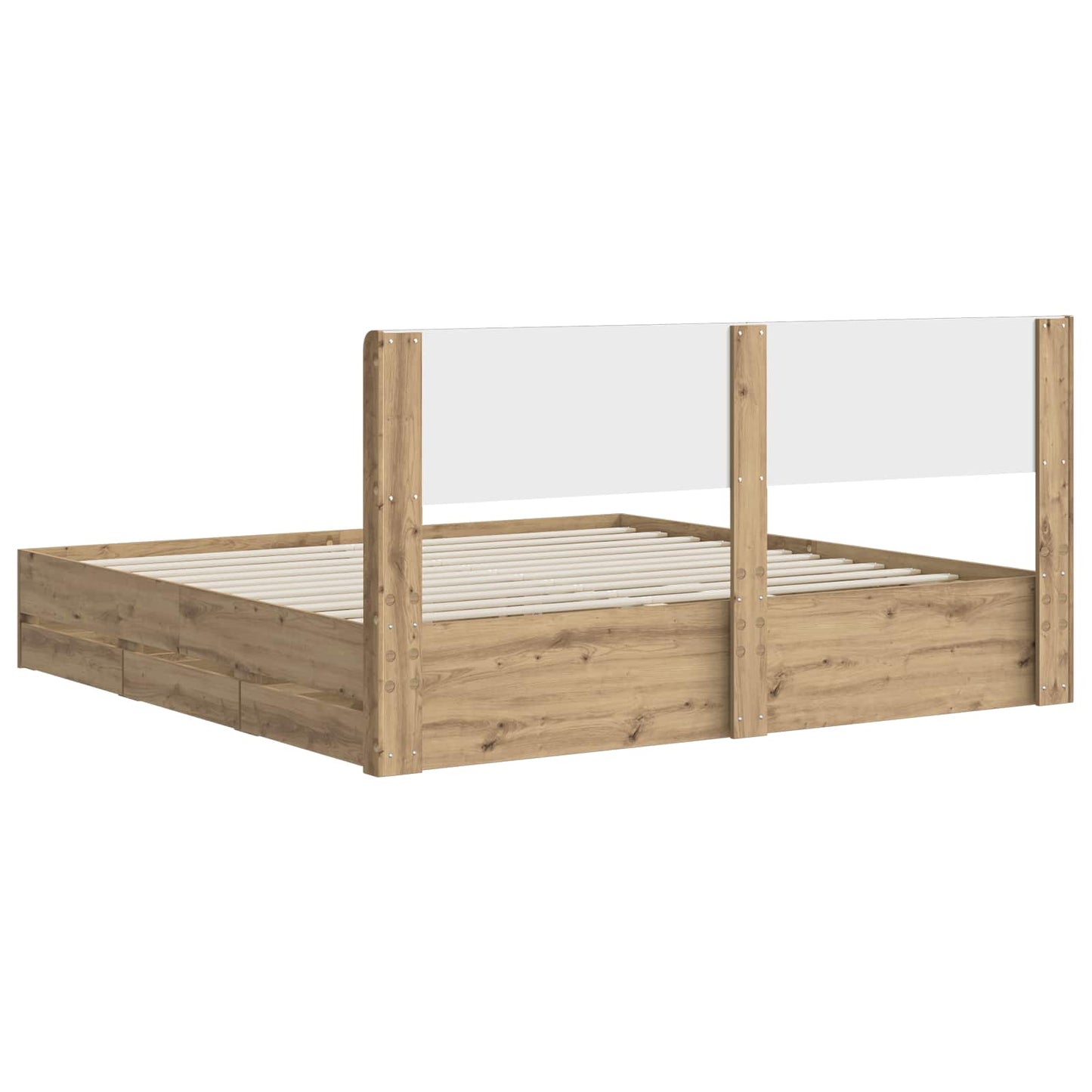 Bedframe met opbergruimte en hoofdbord Artisan Oak 180 x 200 cm