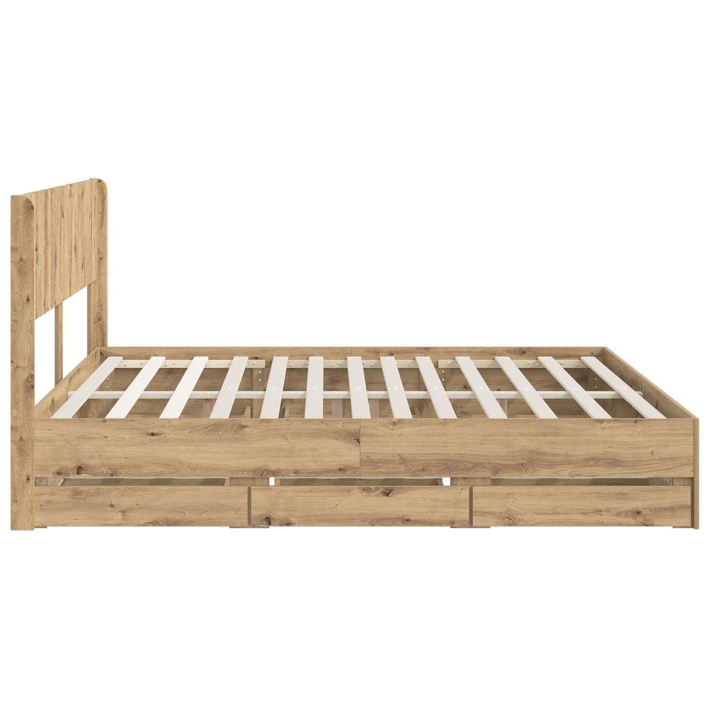 Bedframe met opbergruimte en hoofdbord Artisan Oak 180 x 200 cm
