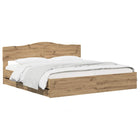 Bedframe 180x200 cm artisan oak met opbergruimte