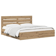Bedframe 180x200 cm met opbergruimte artisan oak